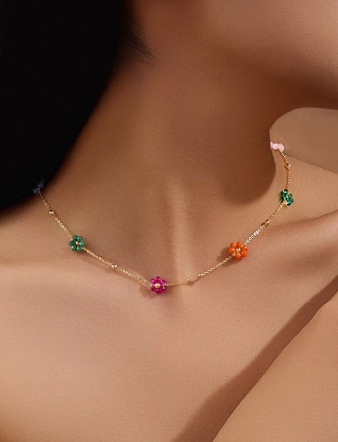 Beaded Flower Necklace