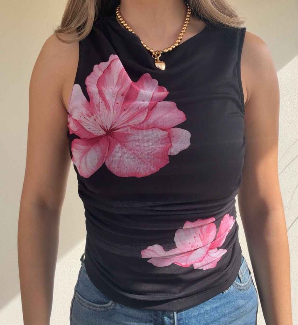 Nova Mesh Top (Black/Pink)