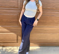 Ivy Contrast Waist Boxer Pants (Navy)