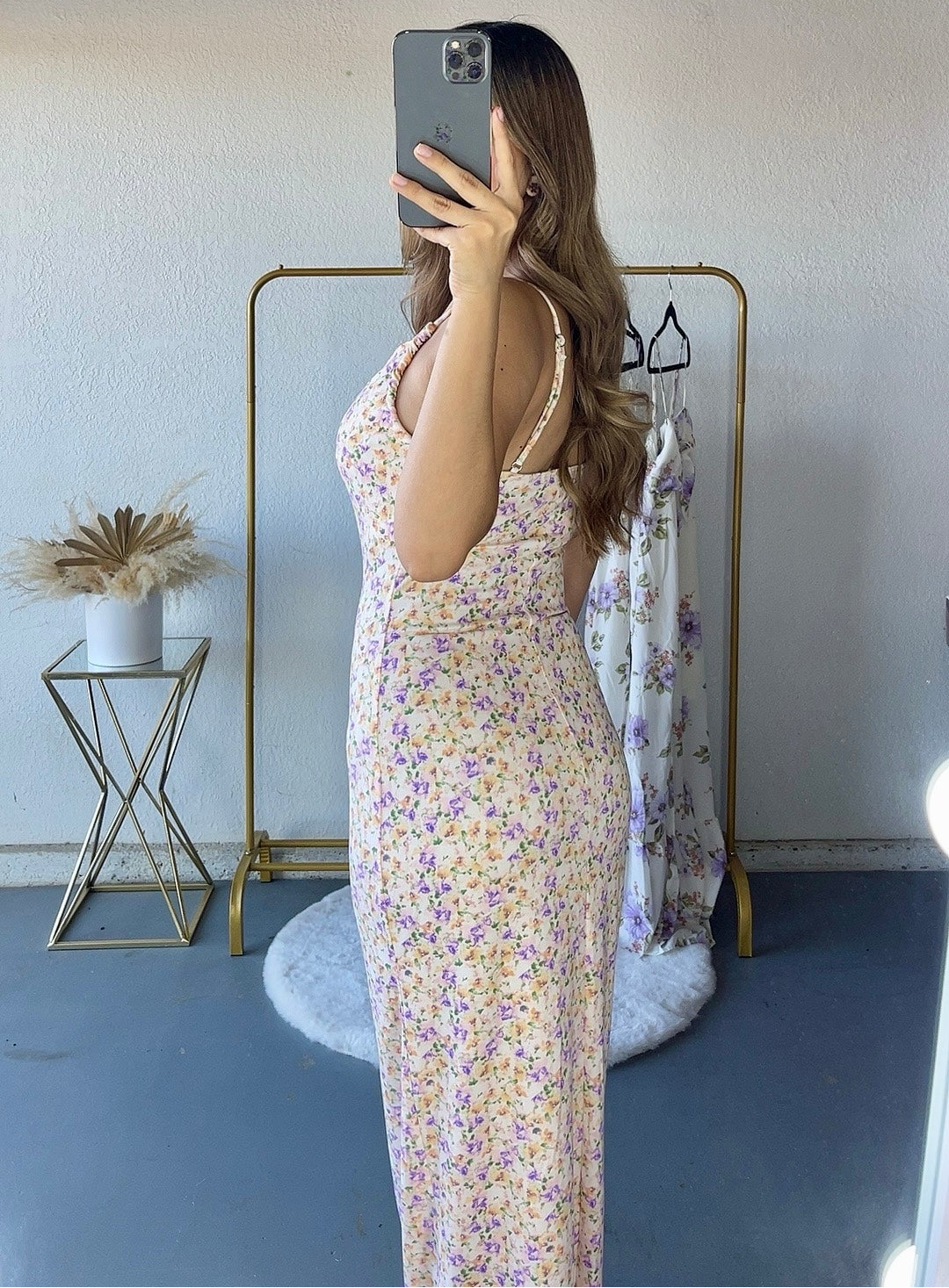 Serena Floral Cami Maxi Dress (Lavender)