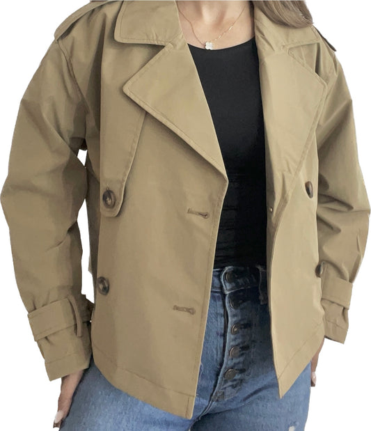 Cropped Trench Coat (CAMEL)