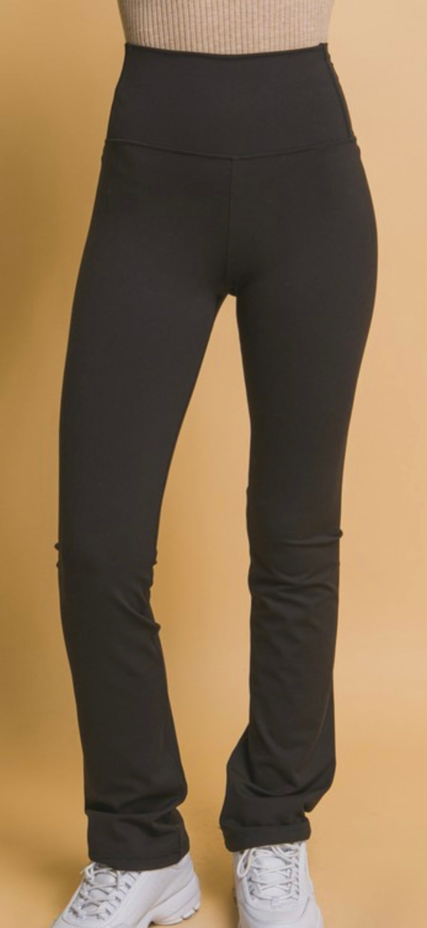 Grace High Waist Flare Leggings (Black)