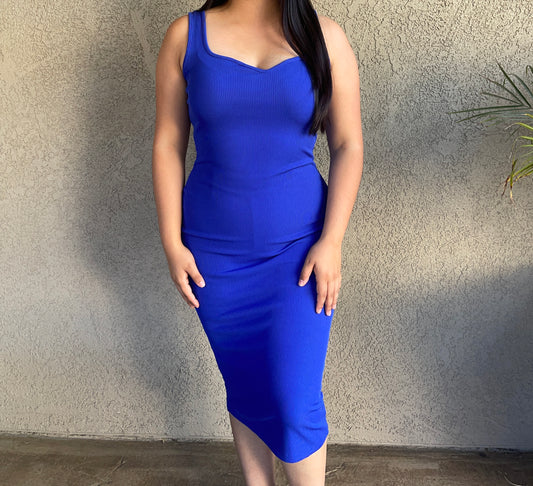 On Style Midi Dress (Royal Blue)