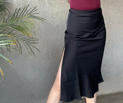 Fall Must-have Satin Skirt (BLACK)