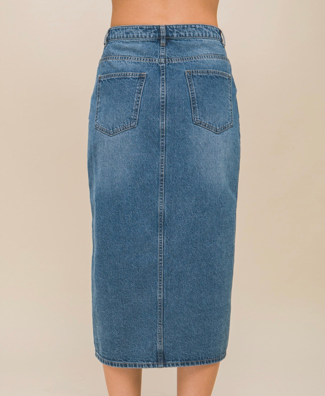 Breeze Denim Skirt With Front Slit