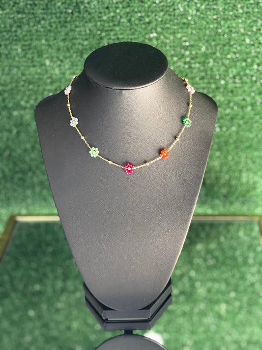 Beaded Flower Necklace