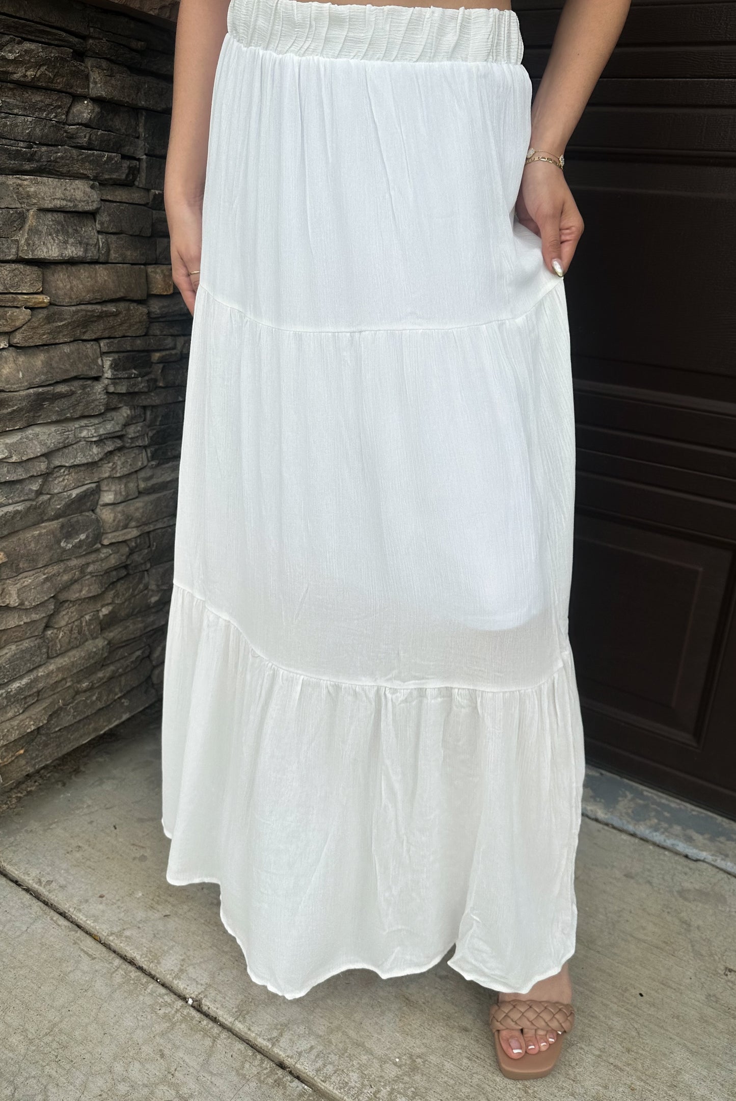 Dainty Maxi Skirt (Off White)