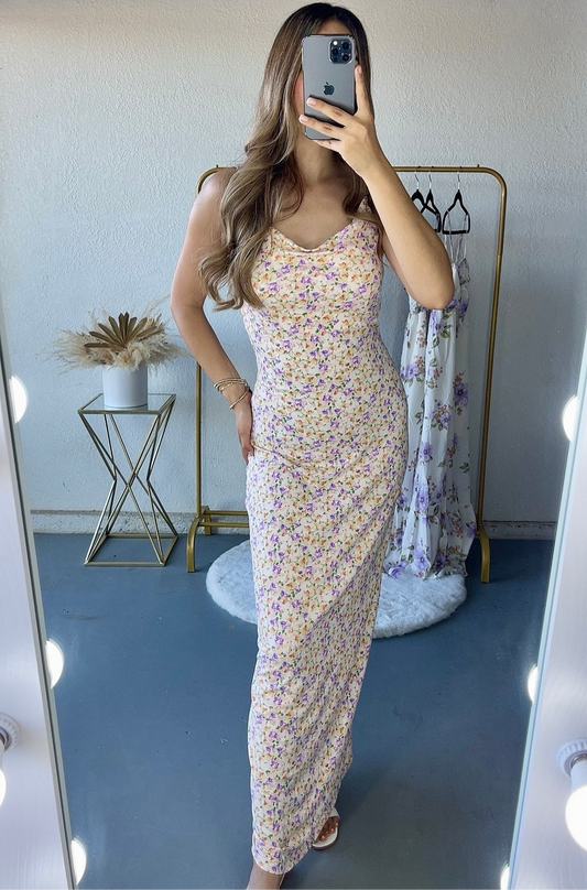 Serena Floral Cami Maxi Dress (Lavender)