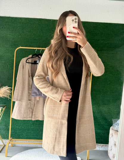 Chelsea Plaid Coat (Camel)