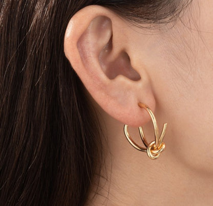 Sweetheart Knotted Wire Hoop Earrings