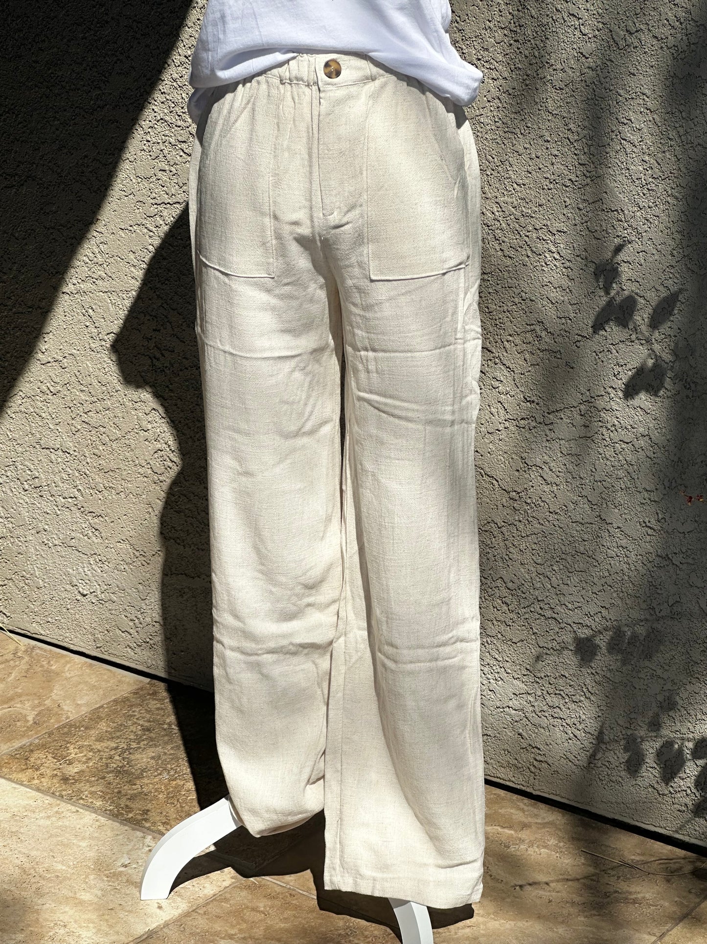 Pearly Linen Pants (Natural)