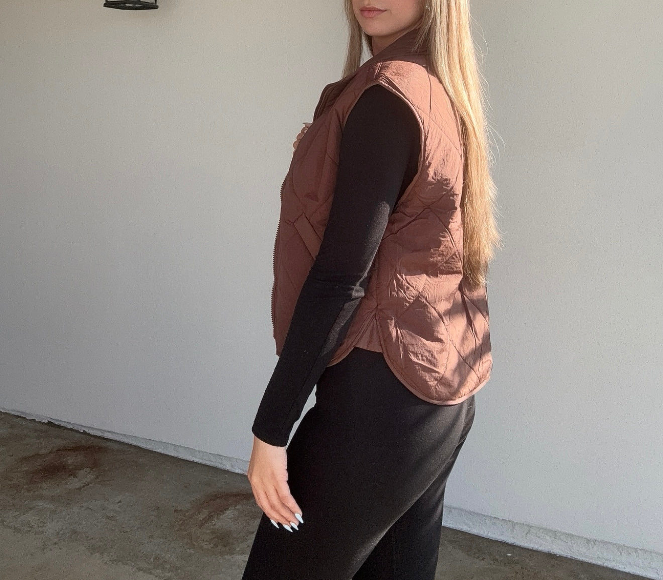April Quilted Puffer Vest (Chocolate)