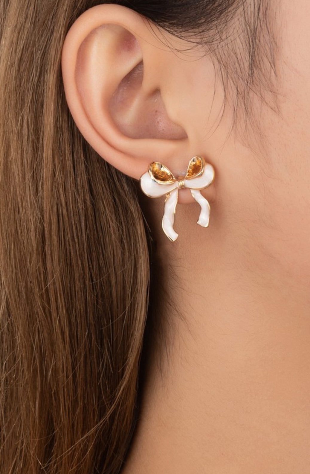 Enamel Bow Earrings