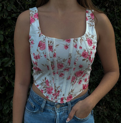 Be My Valentine Floral Corset Top